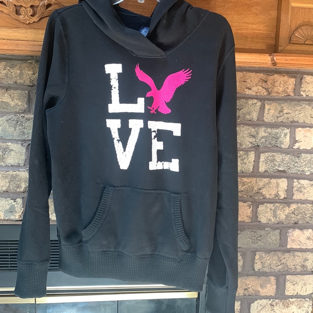 American eagle size xl hooded sweatshirt black